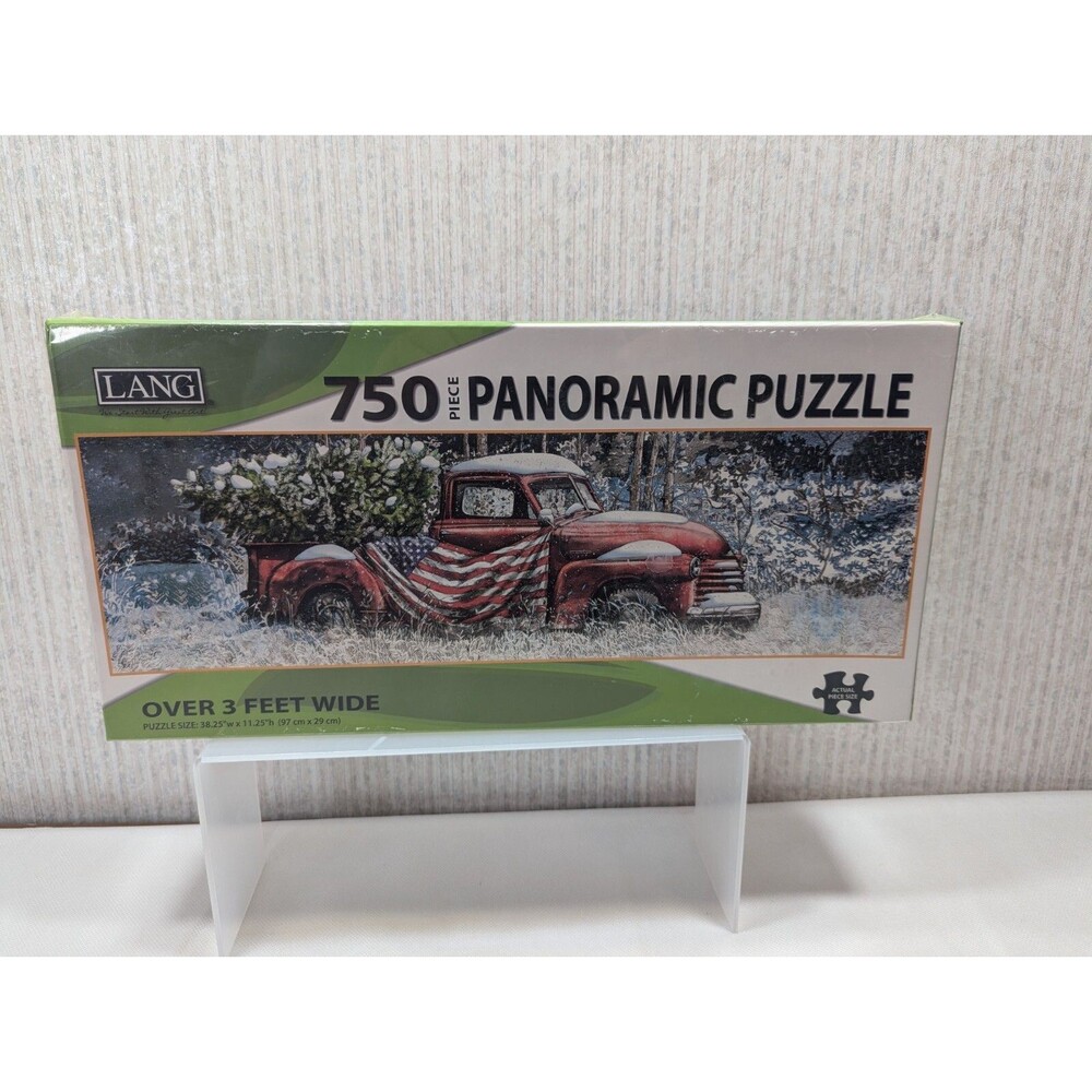 Puzzle Flag Truck Tim Coffey 38.25" X 11.25" Panoramic 750 Piece Lang NEW SEALED